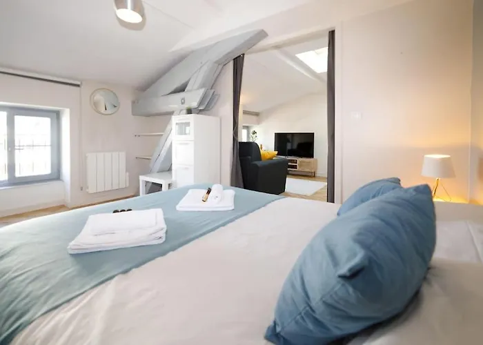 T2 Cozy Proche Du Centre Avec Canape Lit - 51blatin شقة *